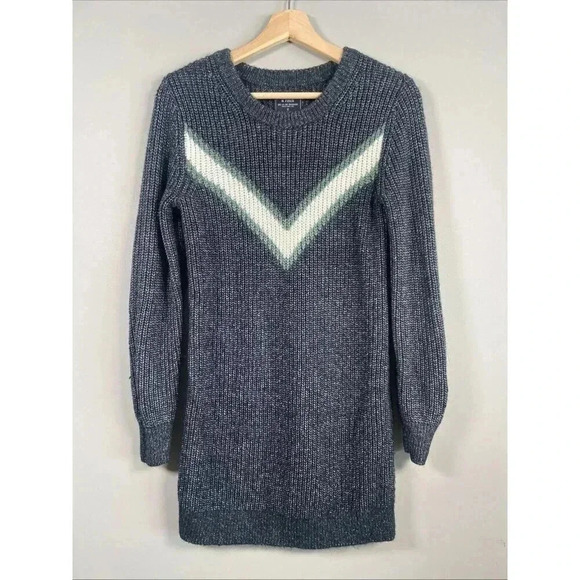 Abercrombie & Fitch Dresses & Skirts - Abercrombie & Fitch Women Size Small Knit Sweater Dress Gray Navy Green Varsity